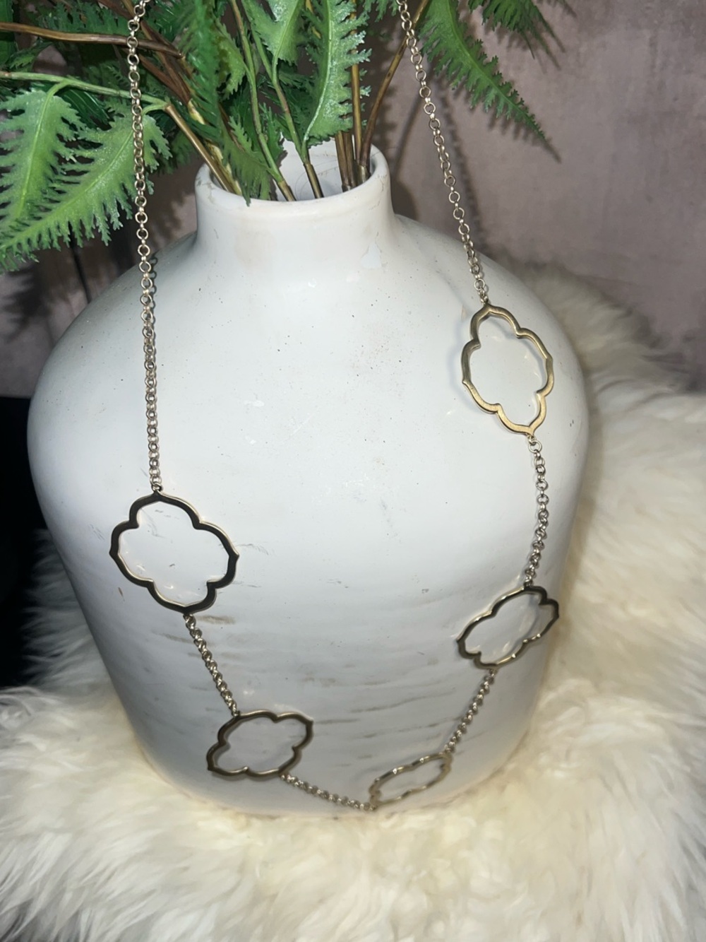 Kendra Scott Gold Quatrefoil Link Long Necklace